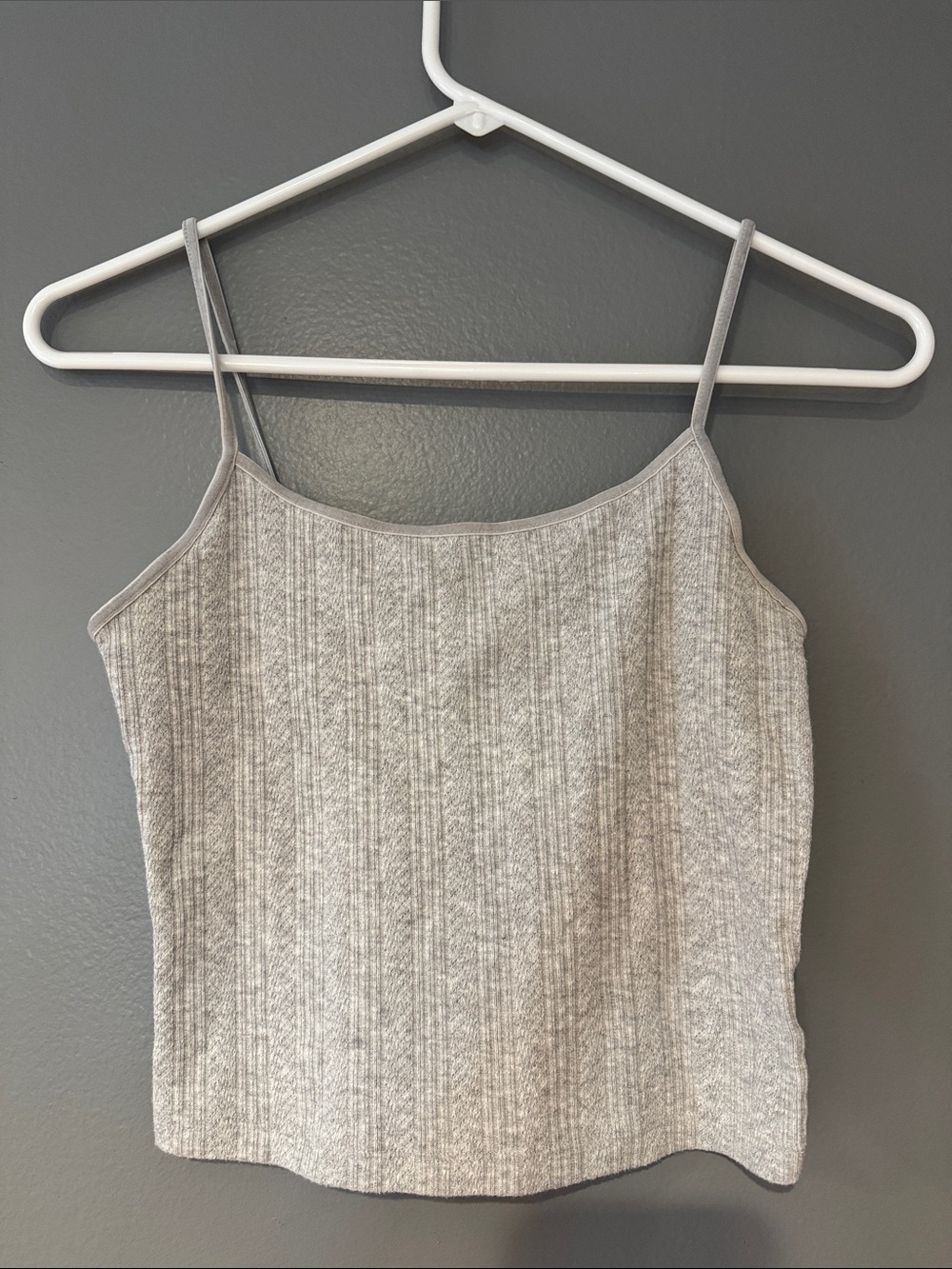 Women’s American Eagle Gray Ribbed Knit Cami Tank Top Size M